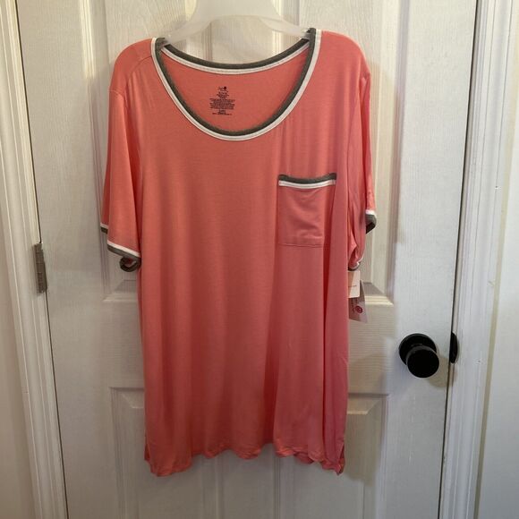 Secret Treasures Women's Plus Size Knit Sleep Short Sleeve Shirt XL 16/18 NWT - Picture 1 of 13